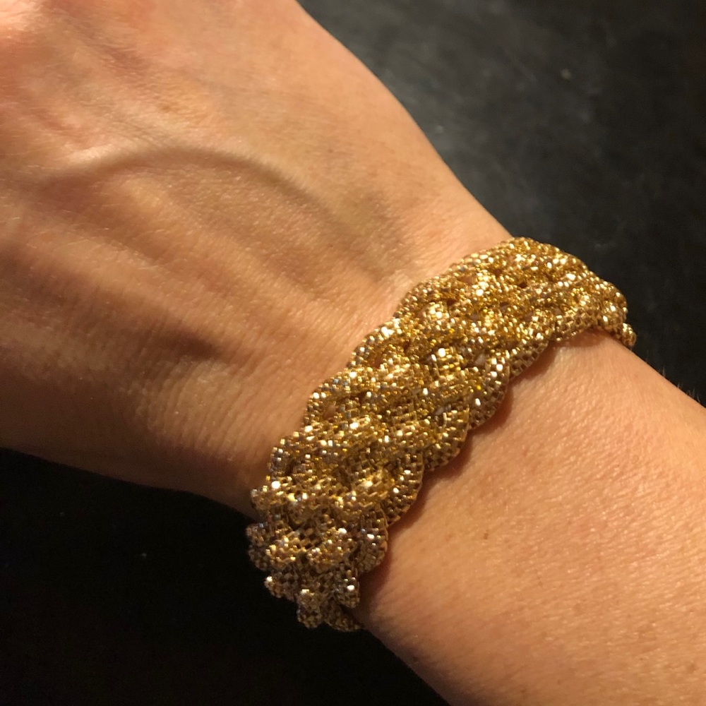 Vintage Braided Gold Tone Magnetic Clasp Bracelet